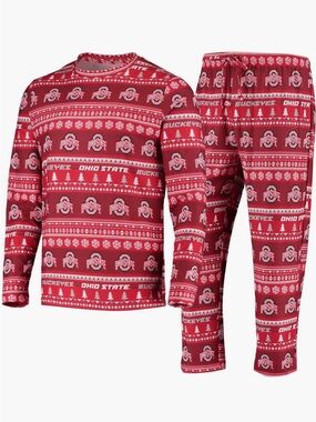 Ohio State Buckeyes Men's Holiday Pajama Set Size Large - NWT